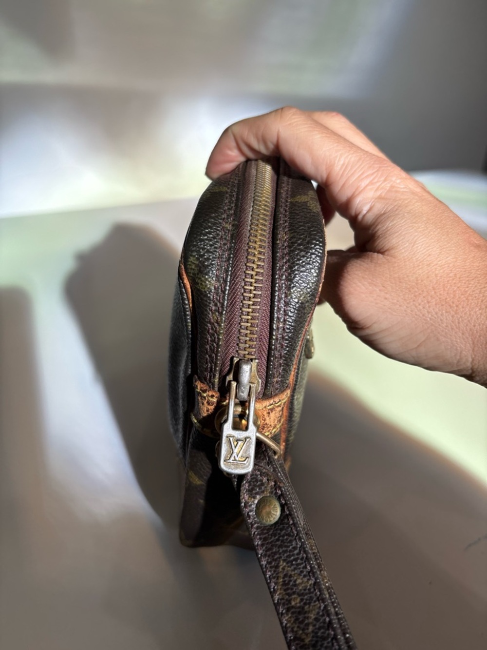 Louis Vuitton Monogram Canvas Wristlet - Brown and Gold - Picture 11 of 16